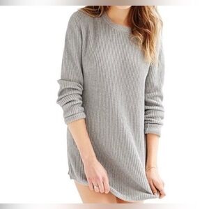 Unif X Urban Outfitters Gray Long Sleeve Mini Dress Tunic Side Zip Size Small